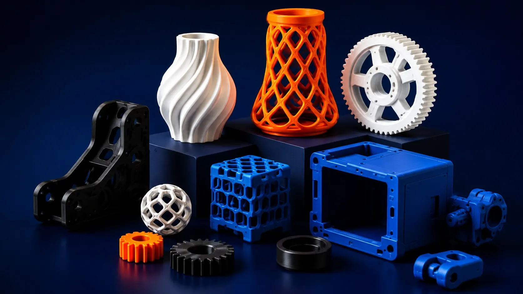 Voorbeelden van 3D geprinte onderdelen